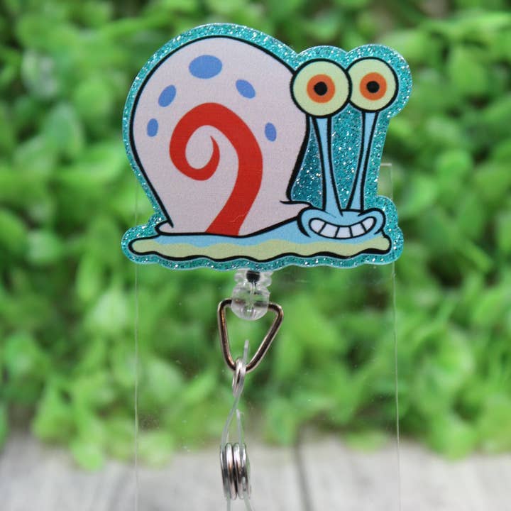 Porta credenciales/carrete de identificación de caracol azul para venta al por mayor de Hylidae Boutique