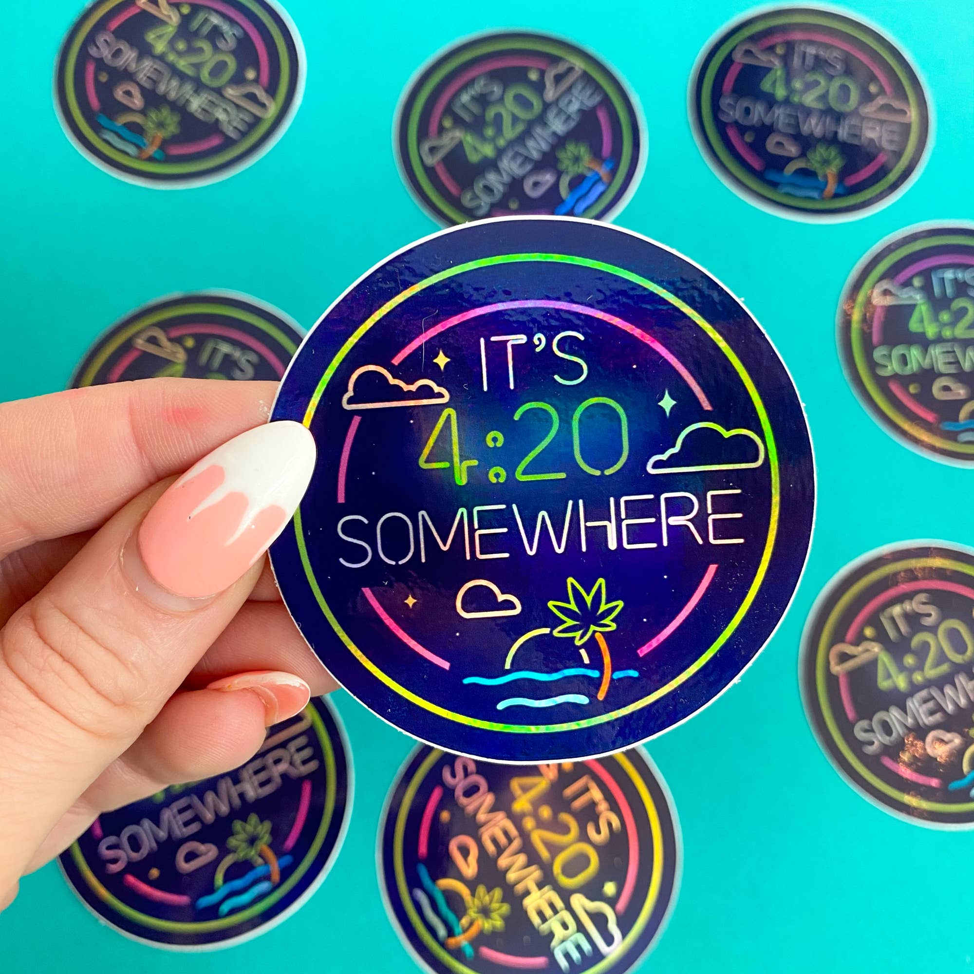 Chelzart - Wholesale Sticker - It's 4:20 Somewhere Sticker | Gifts For Stoners |11