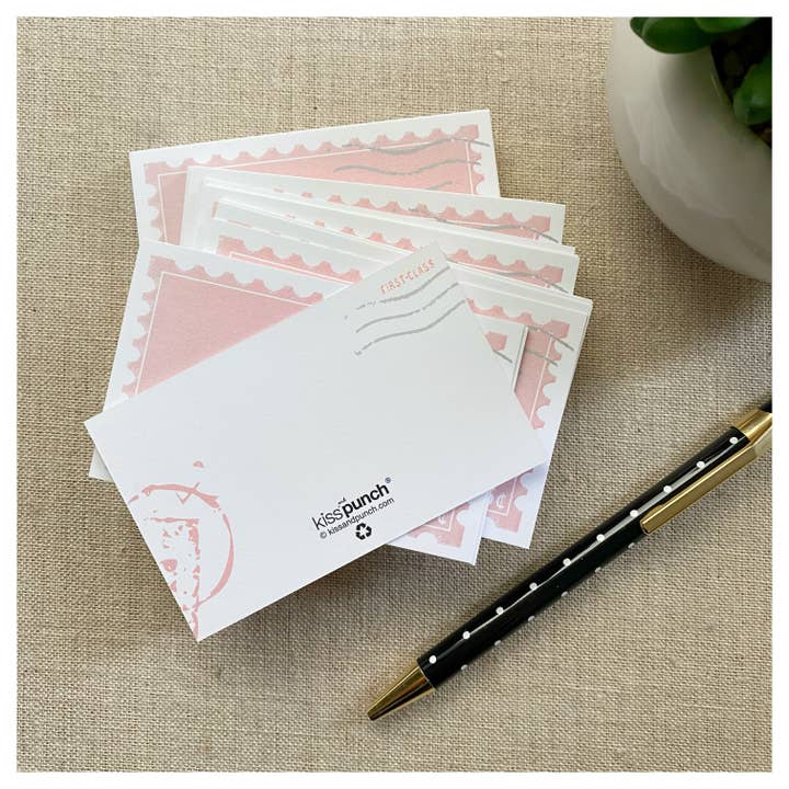 Kiss and Punch - Wholesale Stationery/Notecard Set - Mini Notecard Set of 60 - Forever Stamp1
