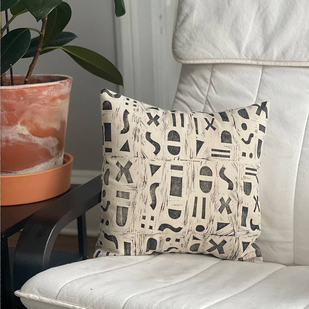 Ginger & Lime Print Shop - Wholesale Throw/Decorative Pillow - Natural Geo Block Envelope Pillow Cover with Insert