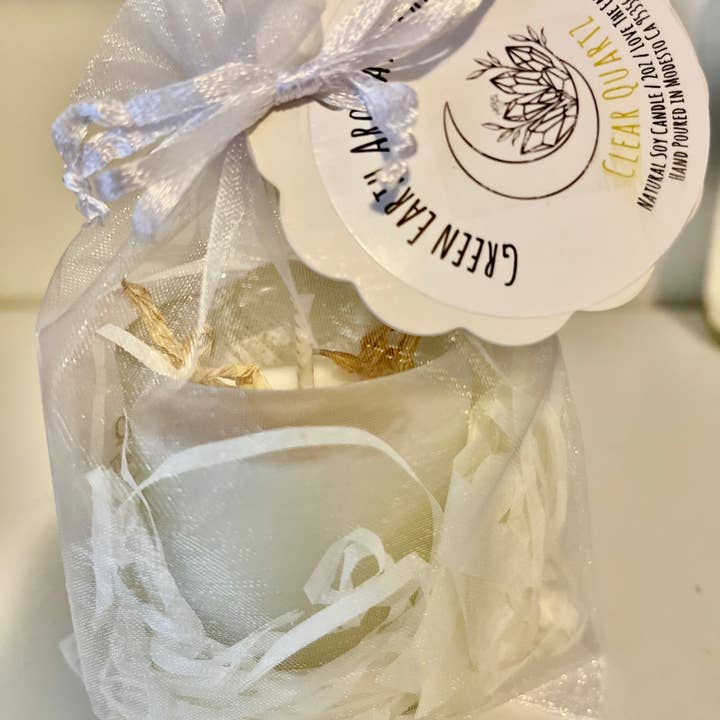 Green Earth Aromatherapy - Wholesale Jar/Filled Candle - Crystal Intention Candles with Natural Soy Wax