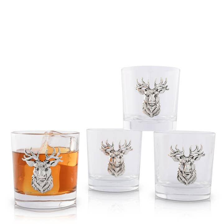 Arthur Court - Wholesale Cocktail/Liquor Glass - Elk Head Bar Glasses Set of 4