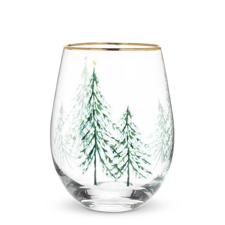 Abbott - Wholesale Wine Glass - Winter Trees Stemless Wine Glass