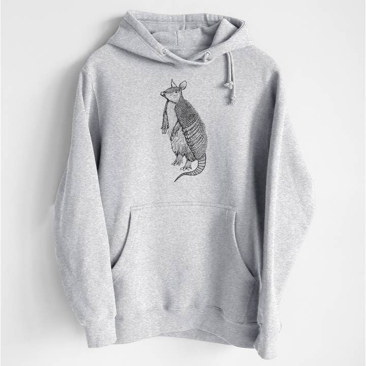 Nine-Banded Armadillo - Dasypus novemcinctus - Heavyweight Fleece Hoodie for wholesale by Because Tees