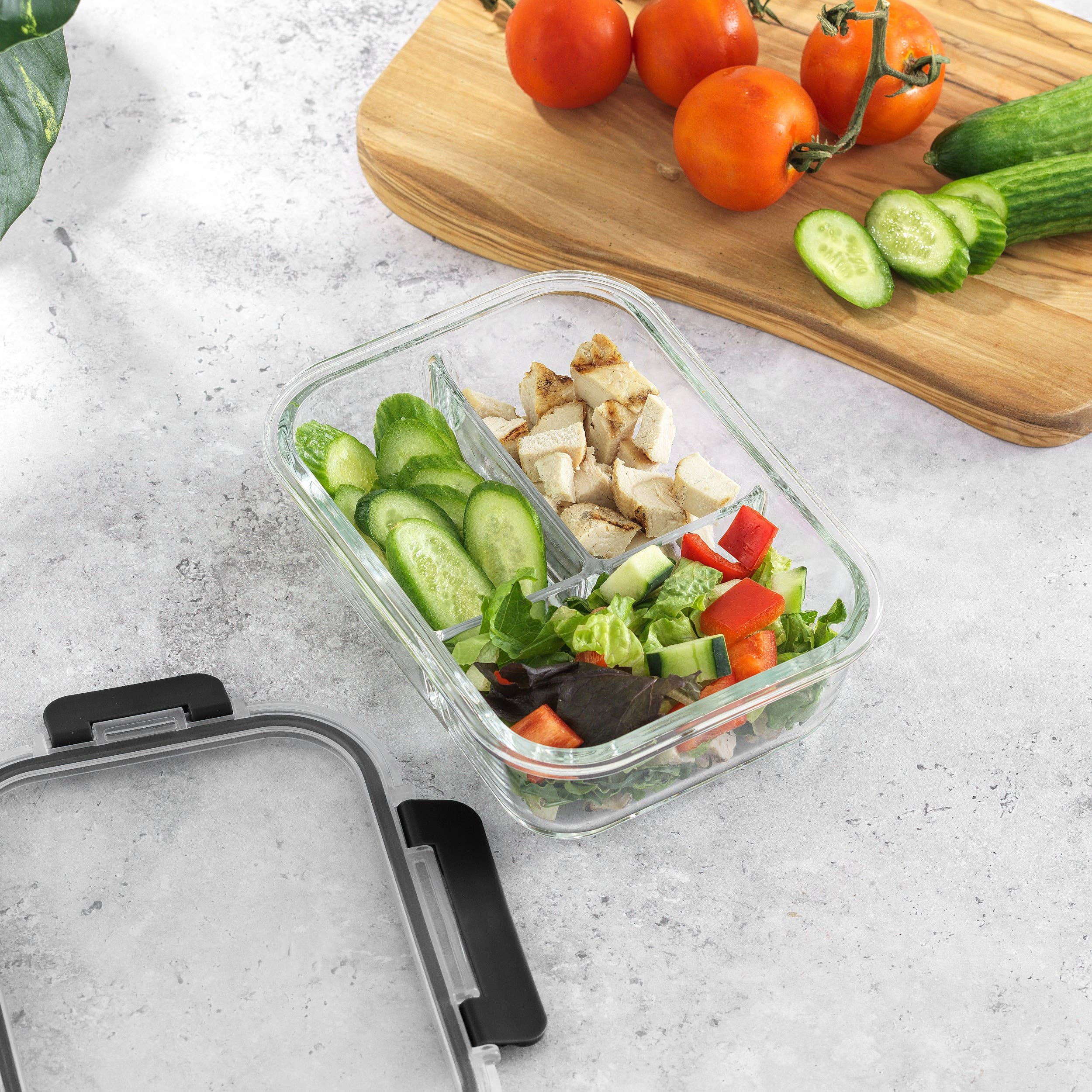 JoyJolt – wholesale Matlåda – JoyJolt 3-sektionsförvaringsbehållare för matberedning - uppsättning av 52