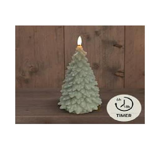 Kerzenwachs Weihnachtsbaum mit LED-Lampe - TAUPE für den Großhandel von DRYdecorations