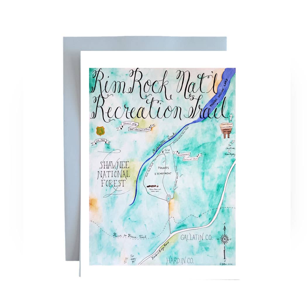 Emily Drew Yates Art & Illustration - Wholesale Everyday Greeting Card - Greeting Cards - Watercolor Calligraphy Maps - 13 Options8