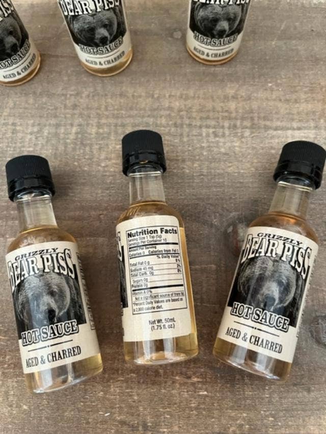 Fairhope Favorites, Inc. - Wholesale Hot Sauce - Grizzly Bear Piss Mini Hot Sauce - Aged & Charred2