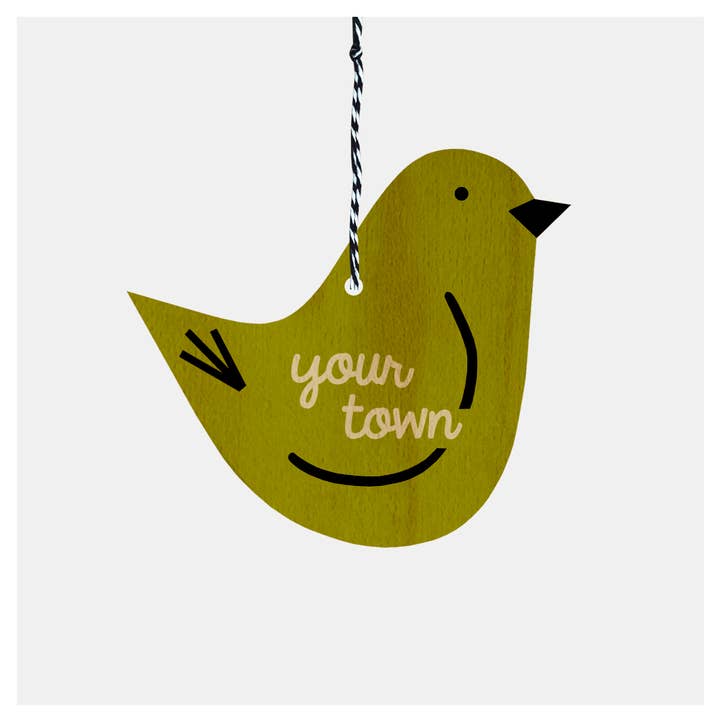 Rock Scissor Paper - Wholesale Ornament - Bird Personalized City Wood Christmas Ornament, name drop
