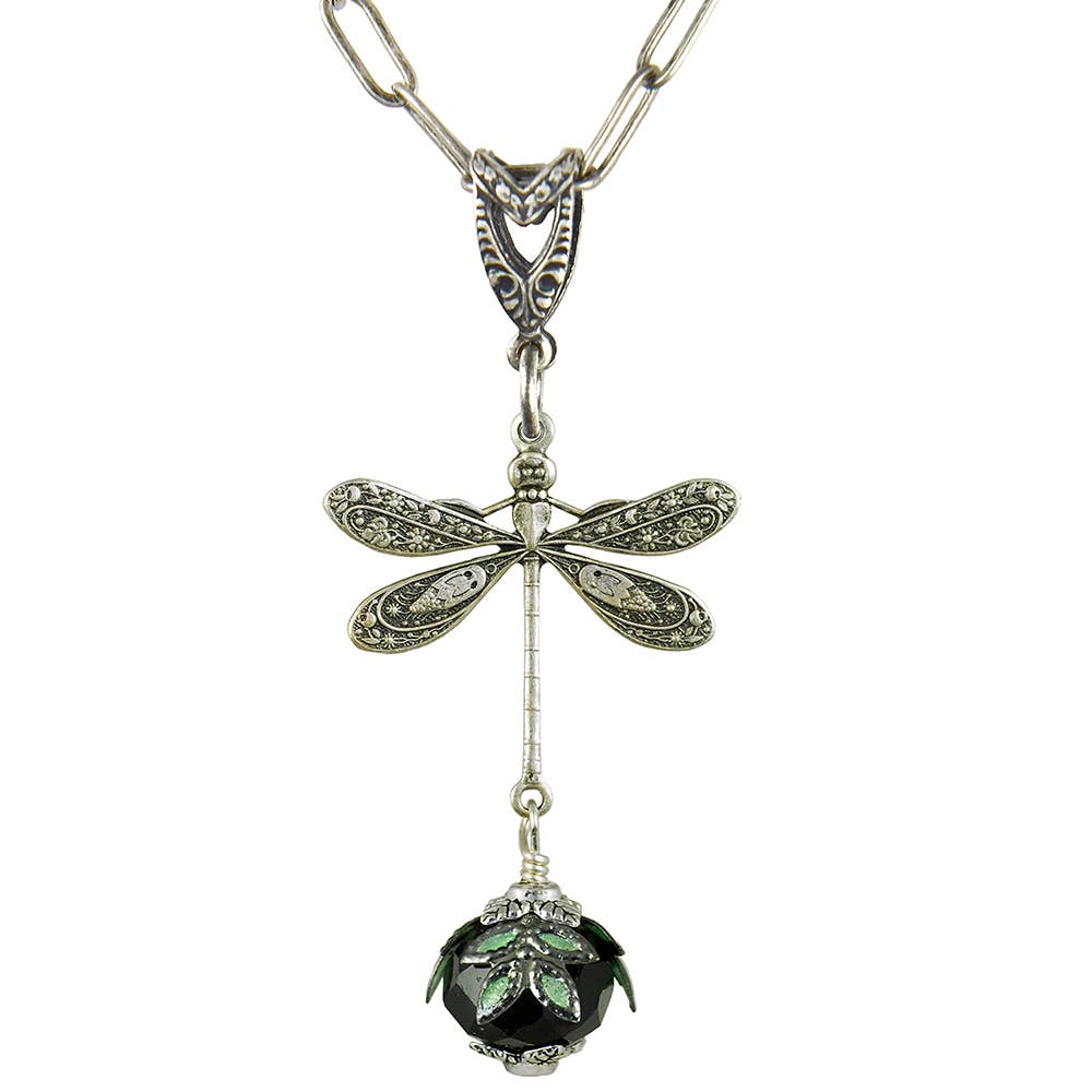 NoMonet - Vente Colliers à pendentif - Fairyland : collier libellule en filigrane vintage avec cristal1