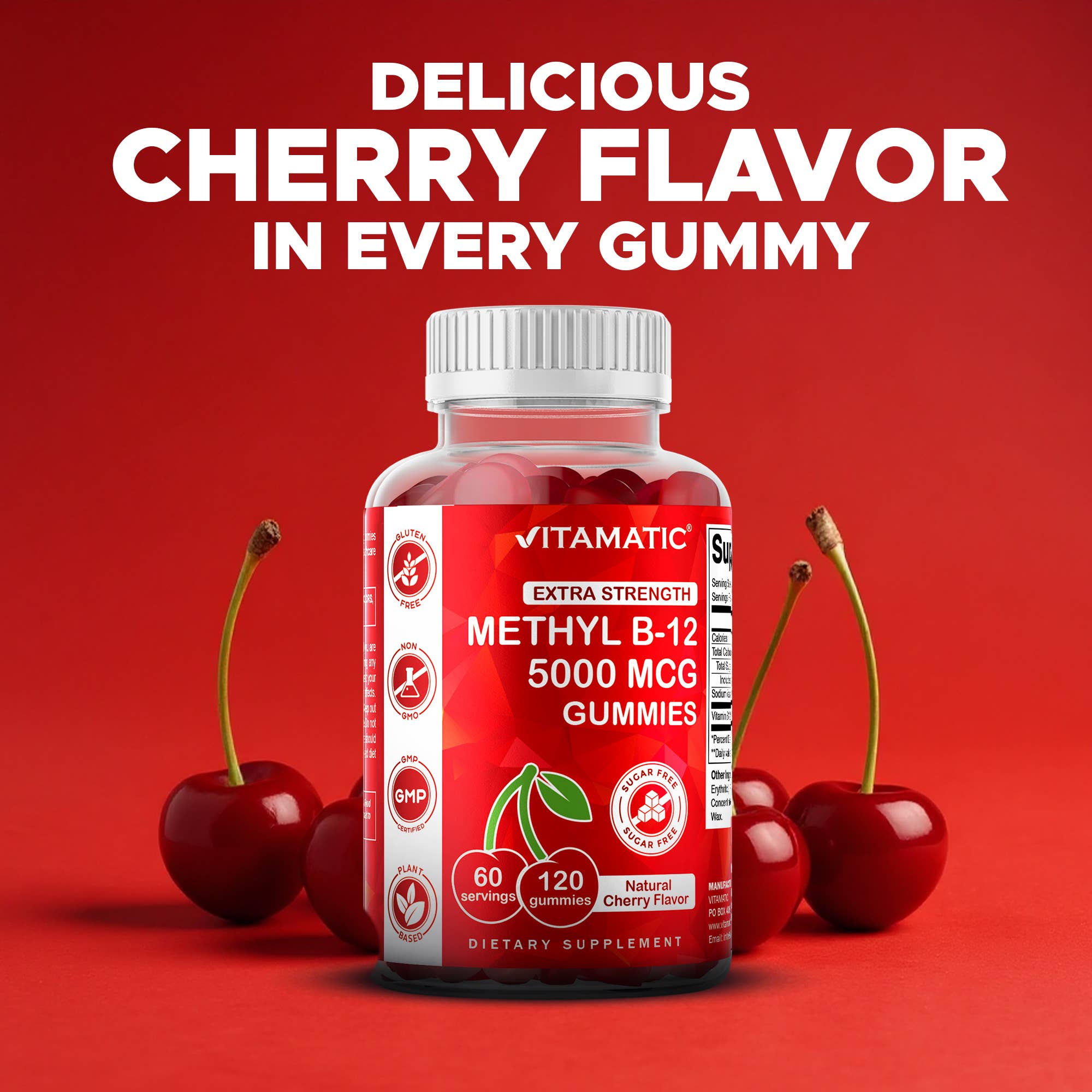 Vitamatic - Wholesale Voedingssupplement/vitamine - Vitamatic Vitamine B12 5000mcg (Methyl B12) Gummies5