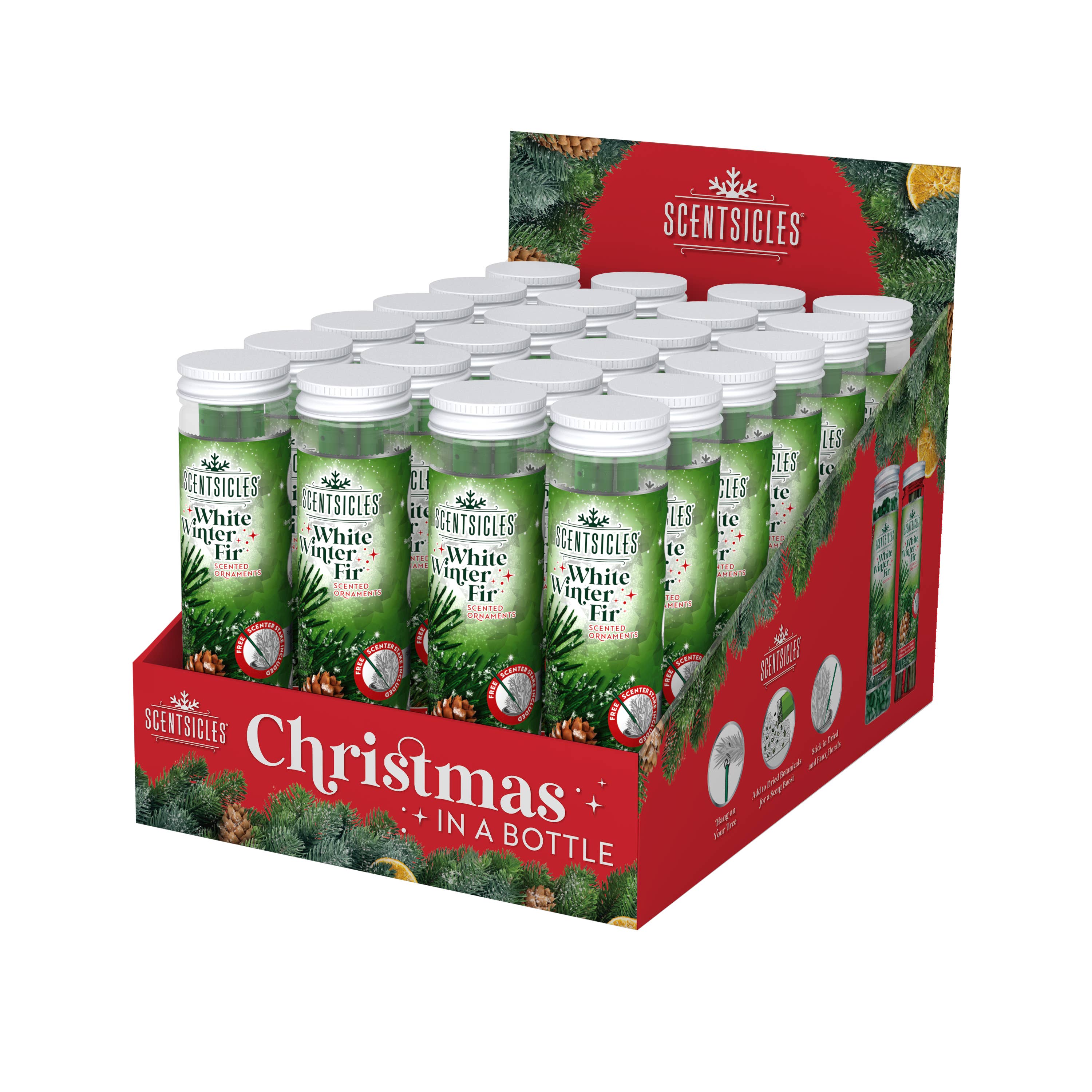 Scentsicles - Wholesale Retailer Display - Home & Living - 24 Count White Winter Fir Scented Sticks