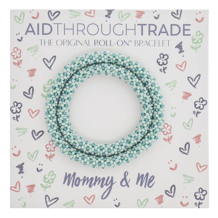 Mommy & Me Roll-On® Bracelets Mint Chip- Set of 2 for wholesale by Aid Through Trade