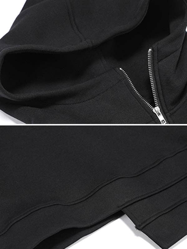 Stylish Black Asymmetric Zipper Hoodies for wholesale on Faire10