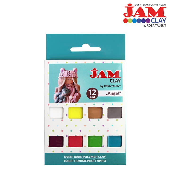 Fainotoys - Wholesale DIY Craft Kit - Kids - Polimer clay, set 12x20g, Jam Clay, ROSA TALENT1