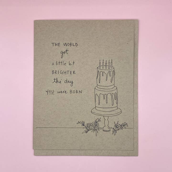 World Got Brighter Birthday | Blanco wenskaart voor wholesale door IT IS: All Goods