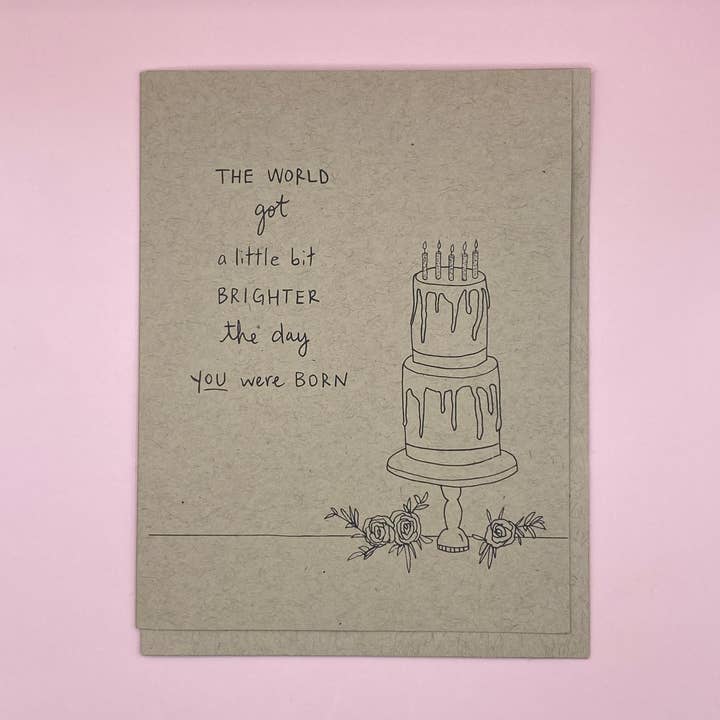 World Got Brighter Birthday | Blanco wenskaart voor wholesale door IT IS: All Goods