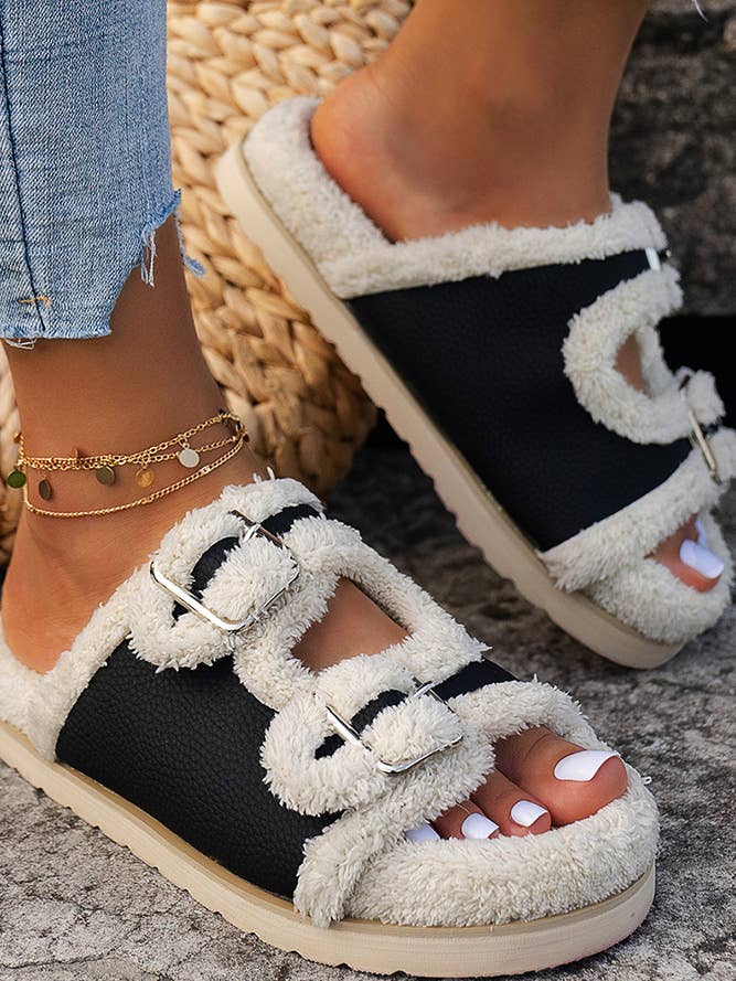 UNISHE - Wholesale Slippers – Women's - Clip Fluffy Slip On Slippers ZK5885