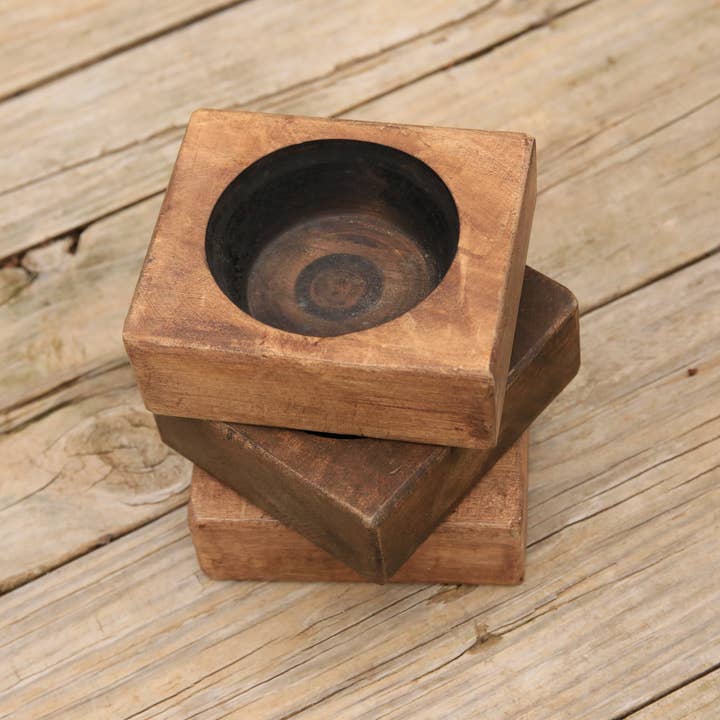 Forever Green Art - Wholesale Candle Holder - Wood Cheese Mold - 1 Hole