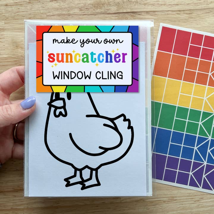 Chicken Suncatcher Sticker Craft Kit for Kids for wholesale by Calenlou Crafts