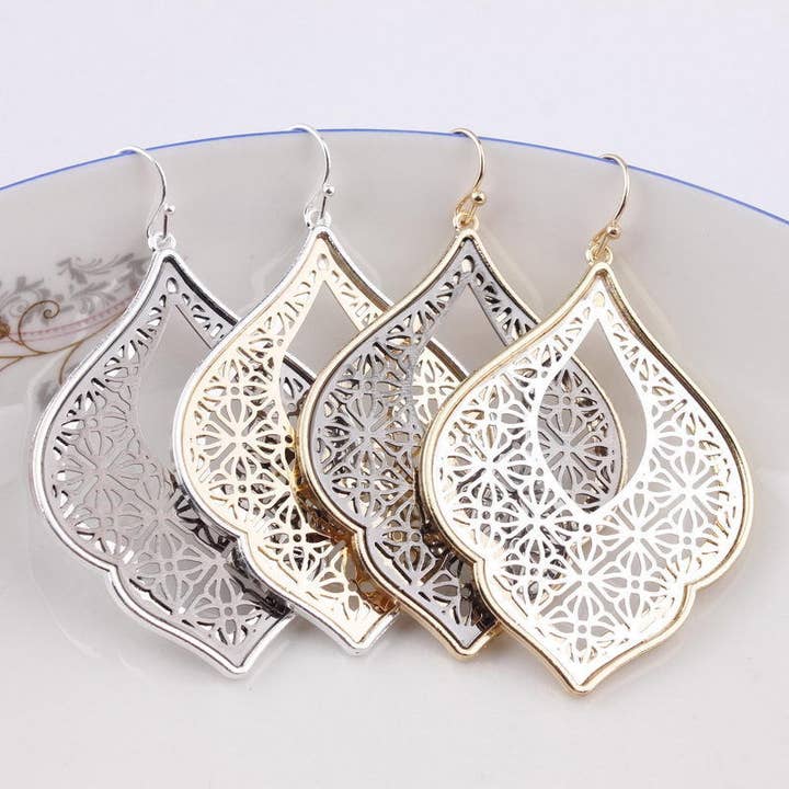 Kate Tuesday Jewelry - Wholesale Dangle Earrings - Filigree Thin Metal Bae Earrings