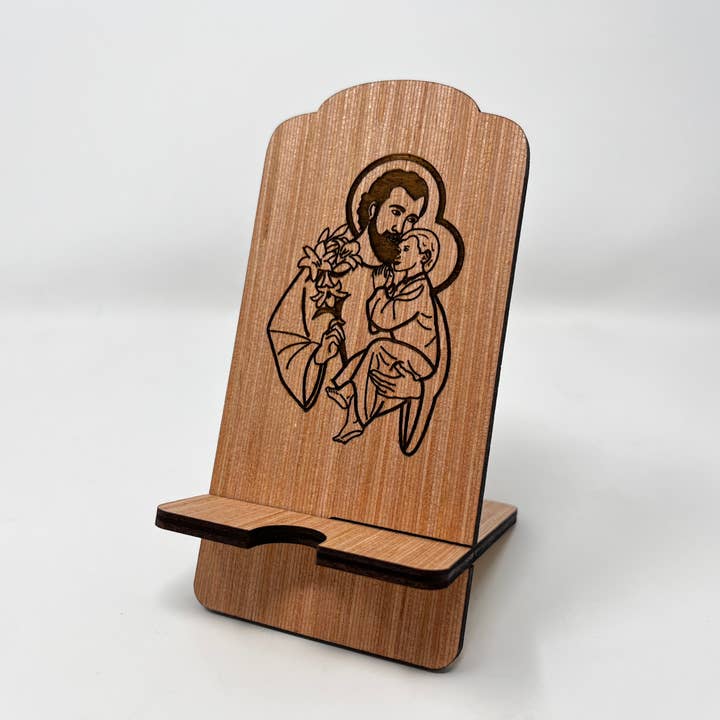 Soporte para teléfono Saint Joseph - Acoplamiento para teléfono inteligente para venta al por mayor de Joseph's Workshop