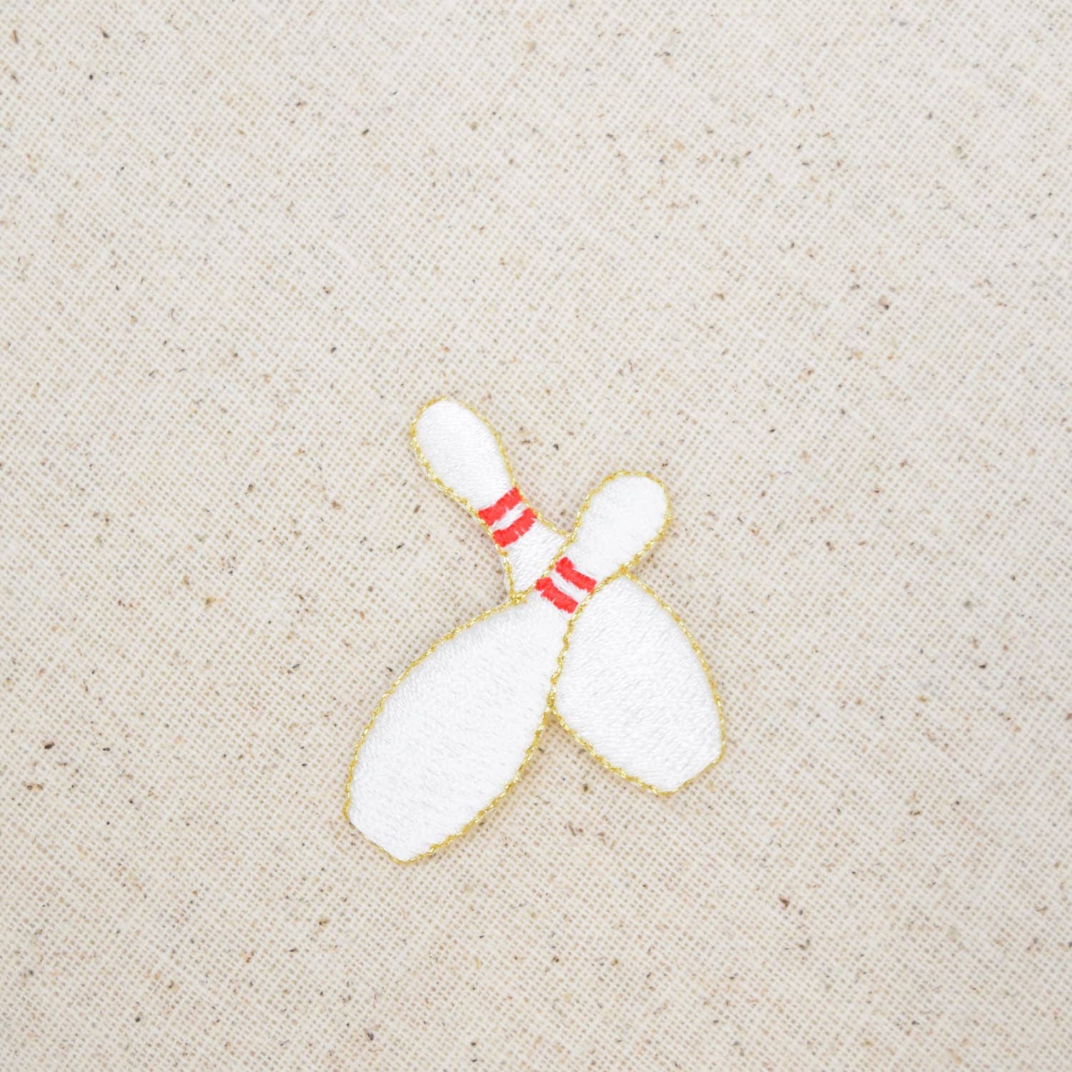 Wholesale Applique - Wholesale Patch - Bowling Double Pins Embroidered Iron on Patch