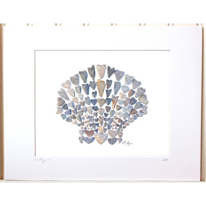 Coastal art | Scallop shell art print for wholesale by Love Rocks Me®