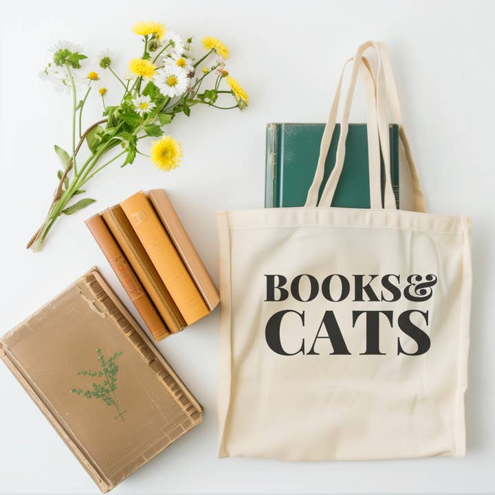 Libri e gatti | Borsa per la vendita all'ingrosso da parte di bookonahookco