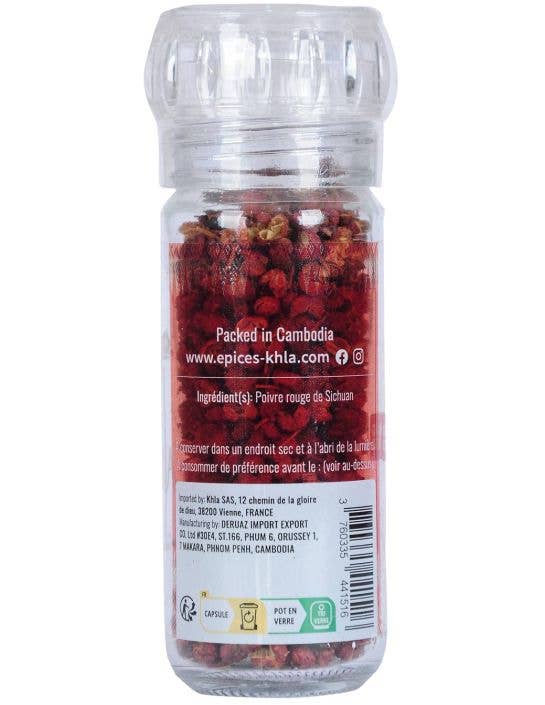 Khla - L'épicerie du Mékong - Wholesale Pepper/Peppercorns - Sichuan red pepper - in grains - 24g - Moulin1