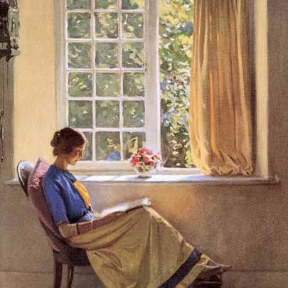 Laughing Elephant – wholesale Art print – Woman Reading at Window - Women Print