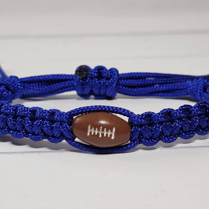 Adjustable Braided Friendship Bracelet With Football Bead for wholesale by Jack Of All Braids