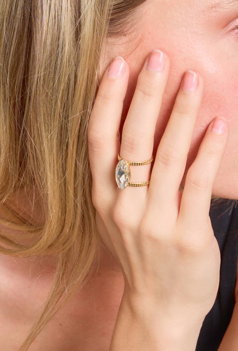 BYREN | ÉLINE L'ATELIER – wholesale Band/Stackad Ring – Ring med färgad sten i rostfritt stål 424RX824