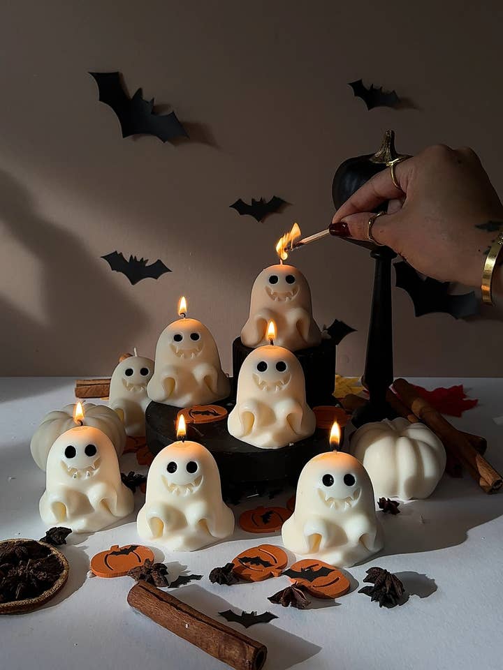 Scary Ghost Candles | Halloween Ghosts | Spooky Candle for wholesale by Maison Bohiti