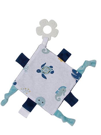 London Bridge & Maison Chic - Wholesale Security/Cuddle Blanket - Baby - Blue Sea Life Crinkle Blankie1