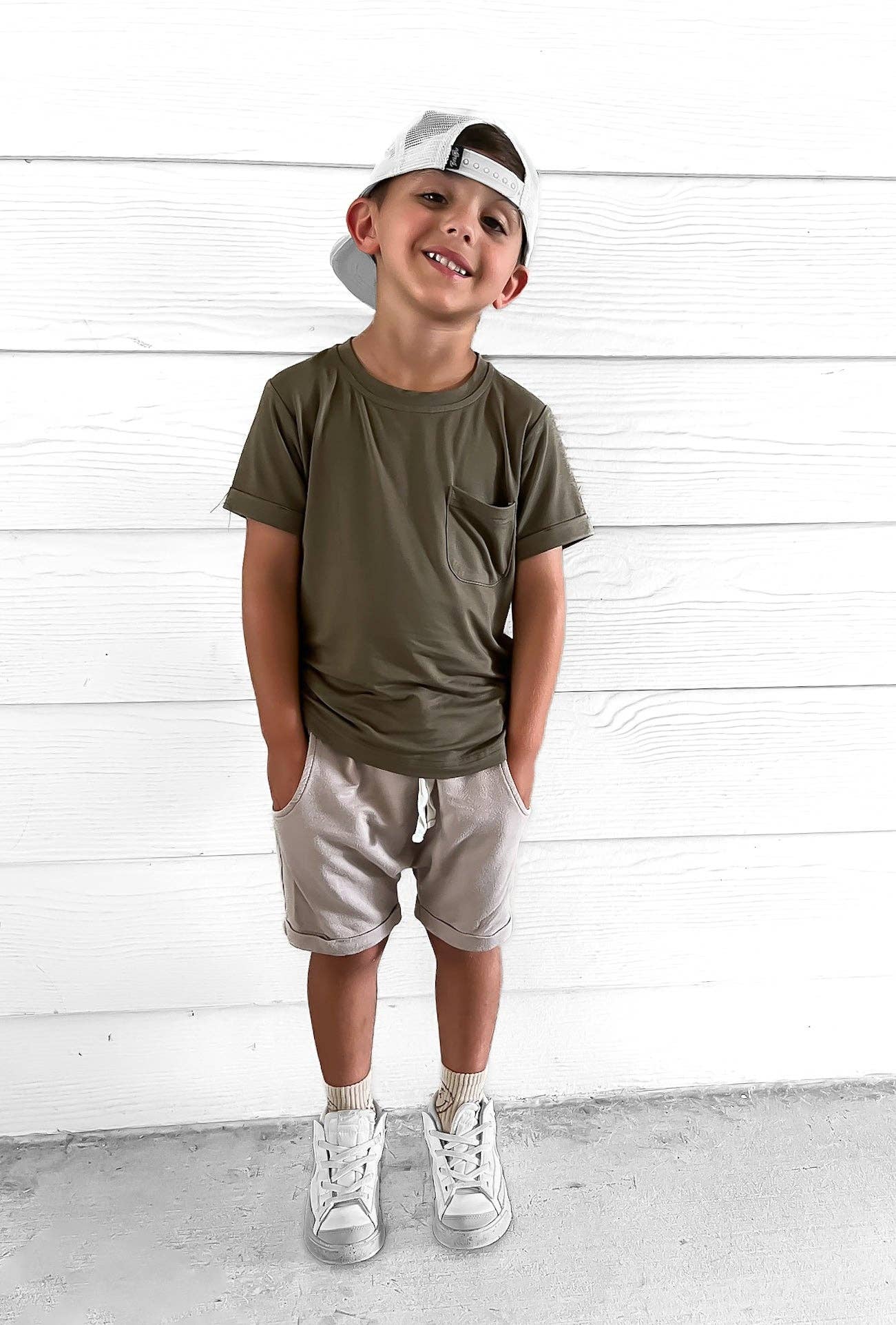 Remi + Rae Co. - Wholesale T-Shirt - Kids - BAMBOO POCKET TEE - PINE2