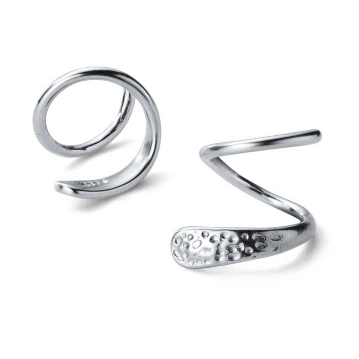 Perimade & Co. LLC - Wholesale Hoop Earrings - Minimalist Twist Spiral Hoop Earrings in 925 Sterling Silver