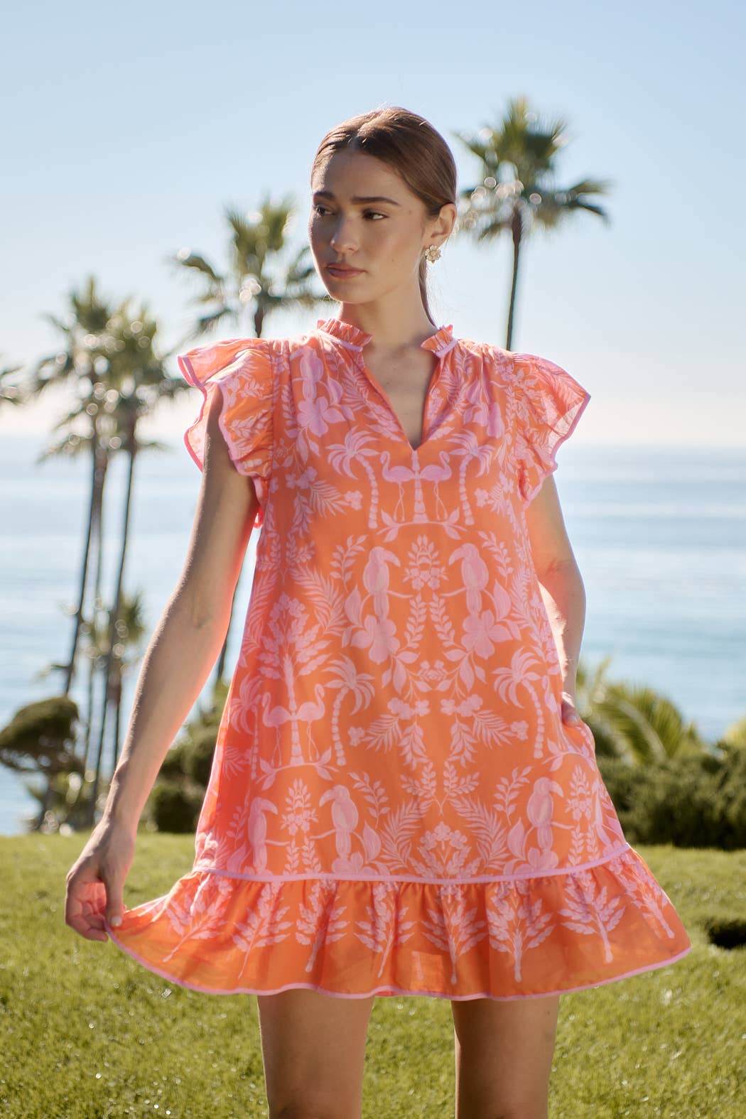 Sugarlips - Vendita all'ingrosso Vestito - Donna - Abito Mini a Tunica Ebba Floreale Davina1