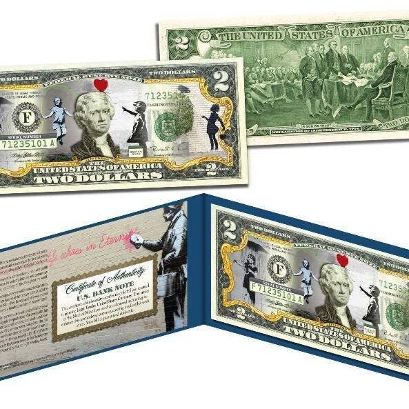 Banksy Girls Two Dollar Bill Us Legal Tender Banknote Street Art Graffiti - Wordt snel en gratis verzonden naar de VS voor wholesale door The Merrick Mint