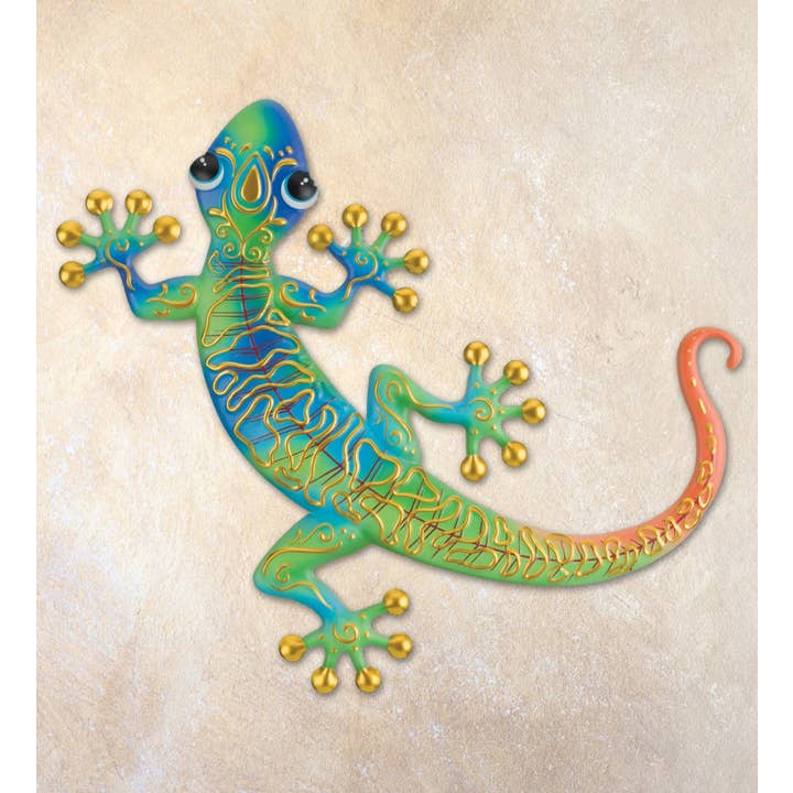 Multi Swirl Gecko Wall Decor 16" - Blue for wholesale on Faire1