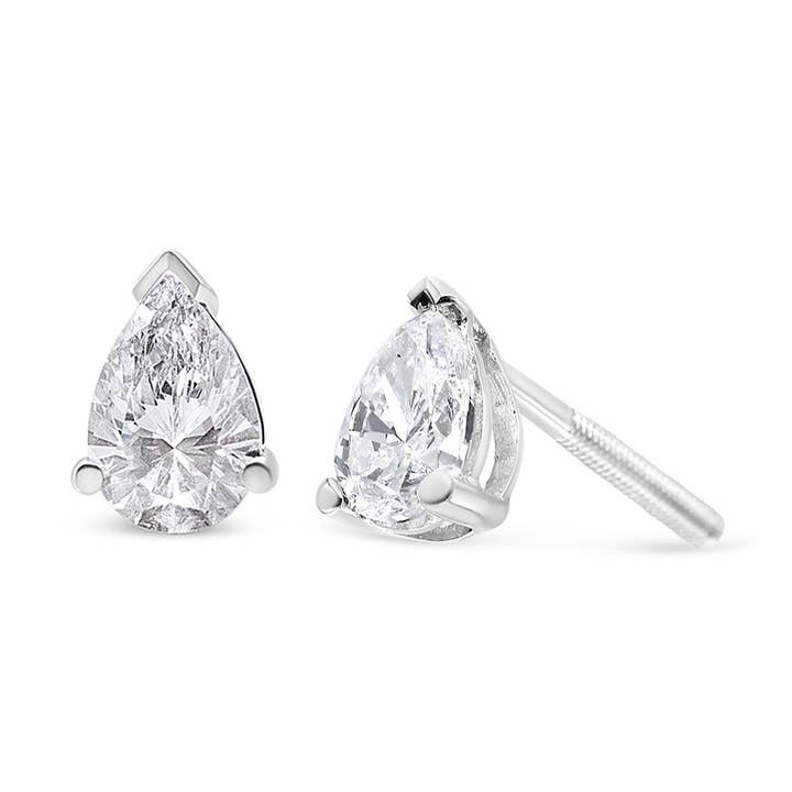 Infinite Jewels - Wholesale Stud/post earrings - 14K White Gold 1.0 Carat Lab Grown Diamond Stud Earrings0