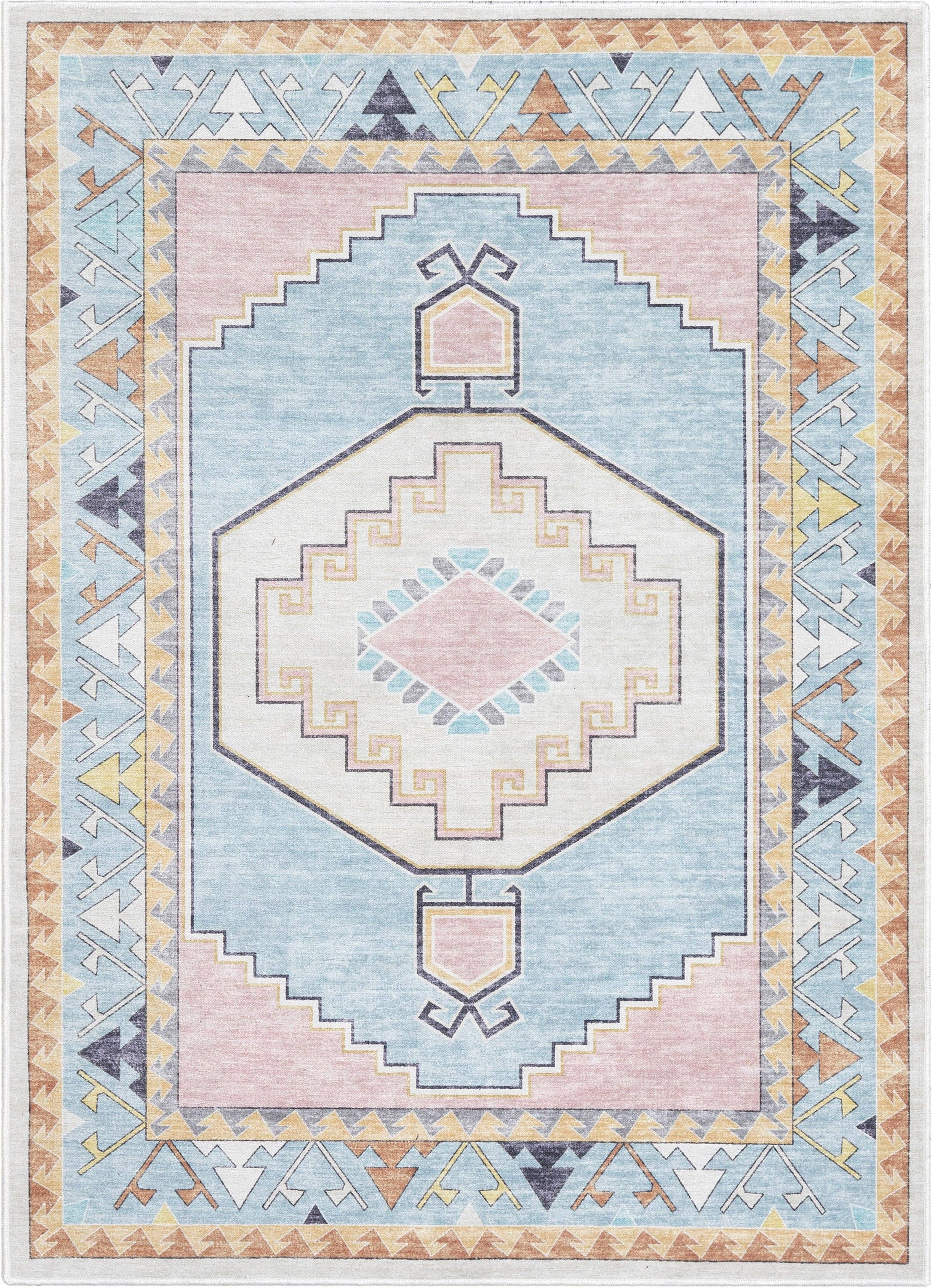 Well Woven – Großhandel Teppichvorleger – Kind & Baby – Moderner flachgewebter Kinderteppich Ethnic Soft Medallion in Rosa1