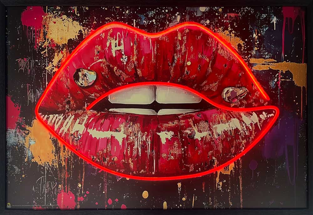 Scorpio Posters - Wholesale Canvas Art - Seductive Lips LED Neon Canvas Art (24"x36")0