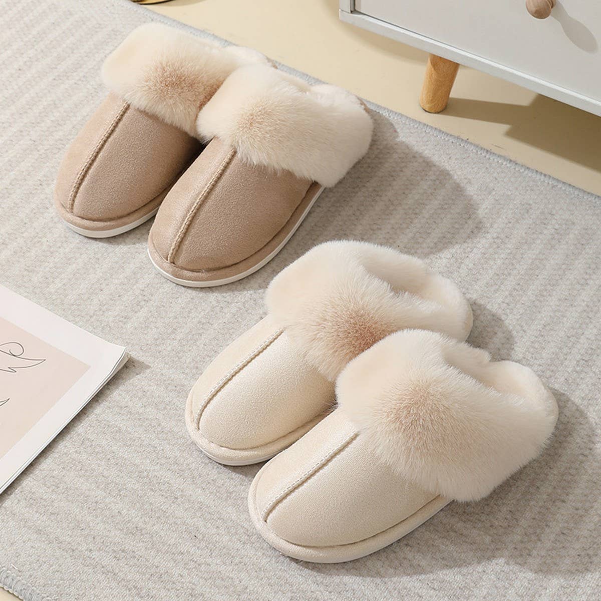 ACCITY - Wholesale Slippers - Women's - Fluffy Cozy Warm Soft House Slippers_CWSHS025311