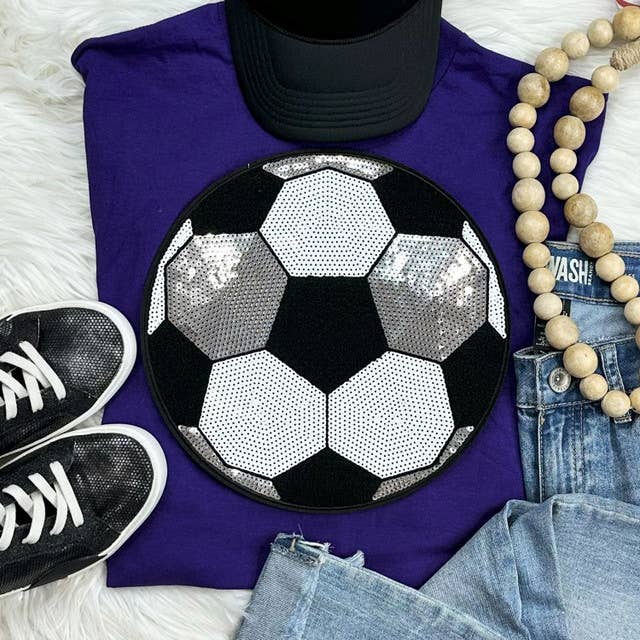 Trendy Tee Co. – T-shirt gráfica - Unissexo por atacado – Lantejoula Chenille Patch Tee Quotidiano8