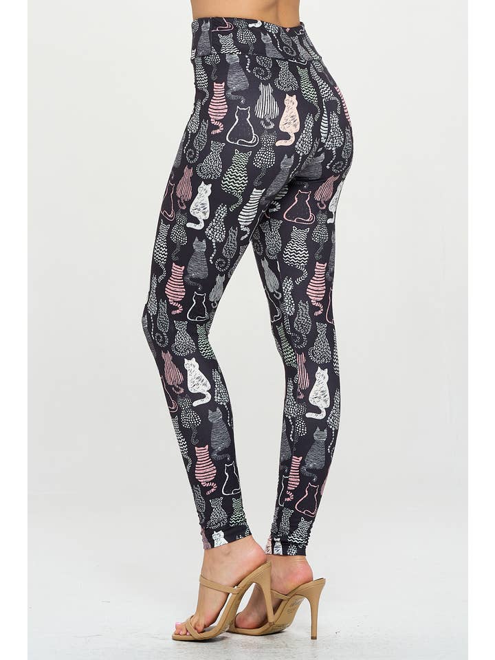 LA Soul - Wholesale Fashion Leggings - Women's - Variety Of Cat Print Legging3