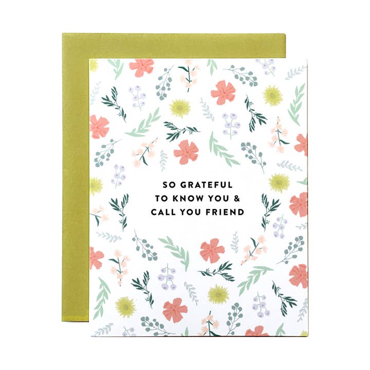 Grateful to Know You Friendship/Love/Thank You Card for wholesale by Joy Paper Co.