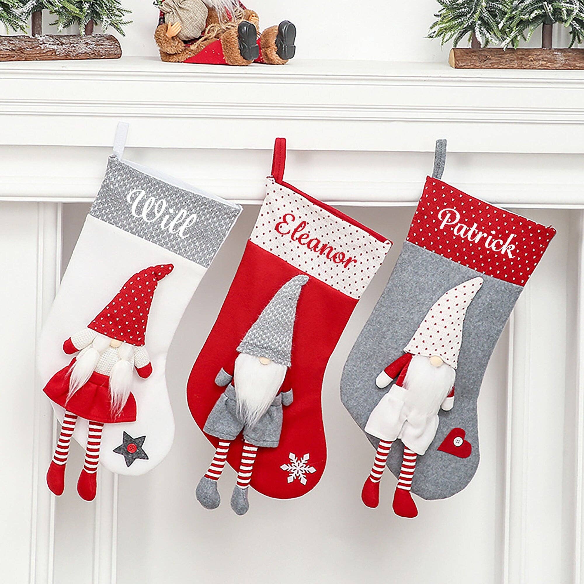 PersyBoo - Wholesale Holiday Stocking -  Christmas Stocking Gnome Design7