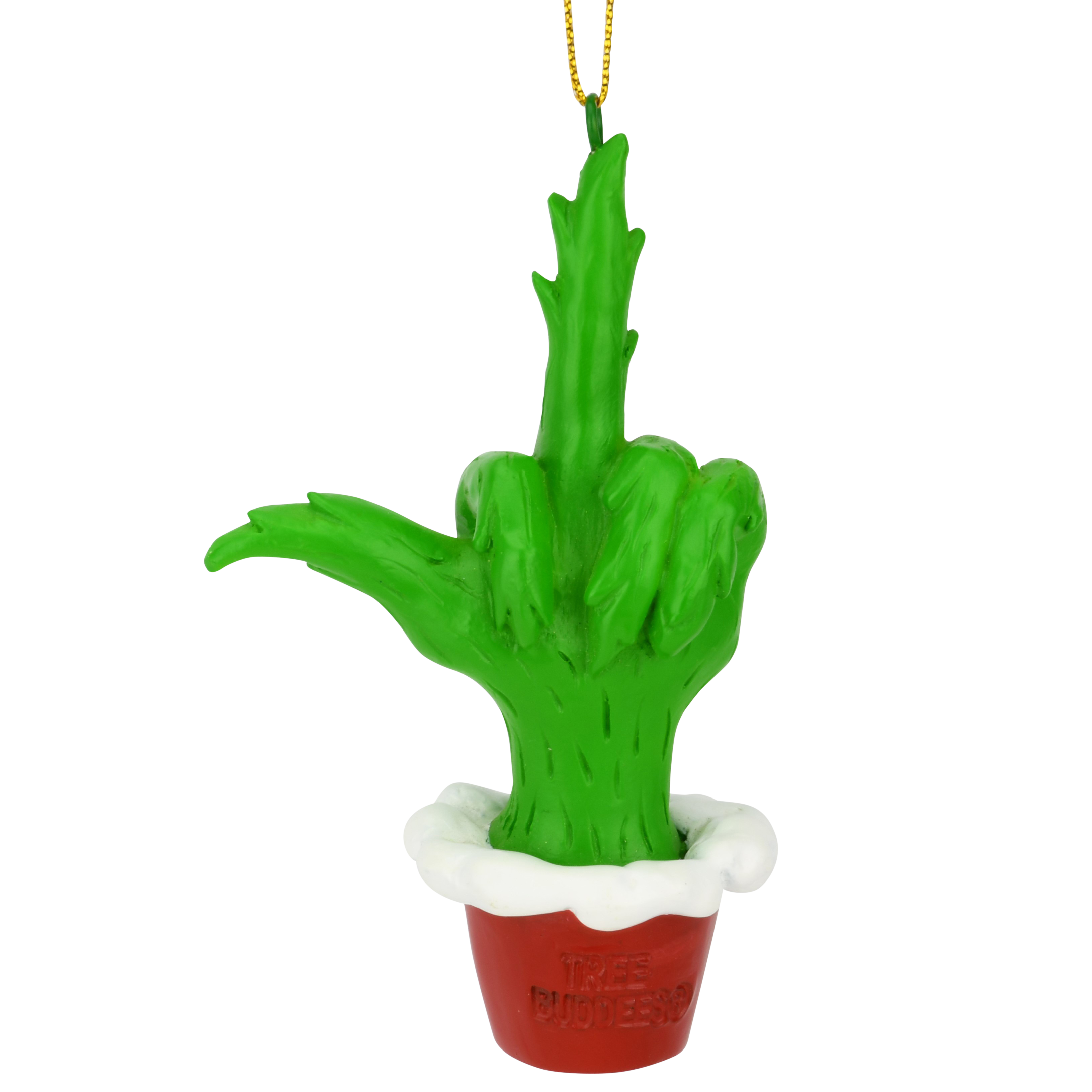 Tree Buddees - Wholesale Ornament - Green Hand Giving the Middle Finger Naughty Christmas Ornament1