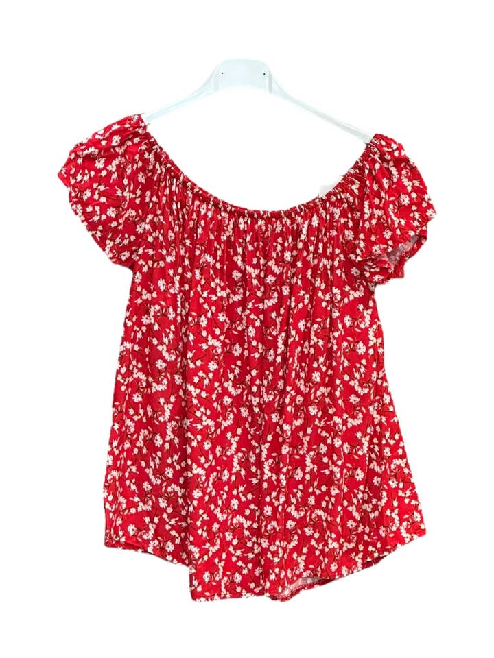 Bardot neck floral top for wholesale by Moonsun